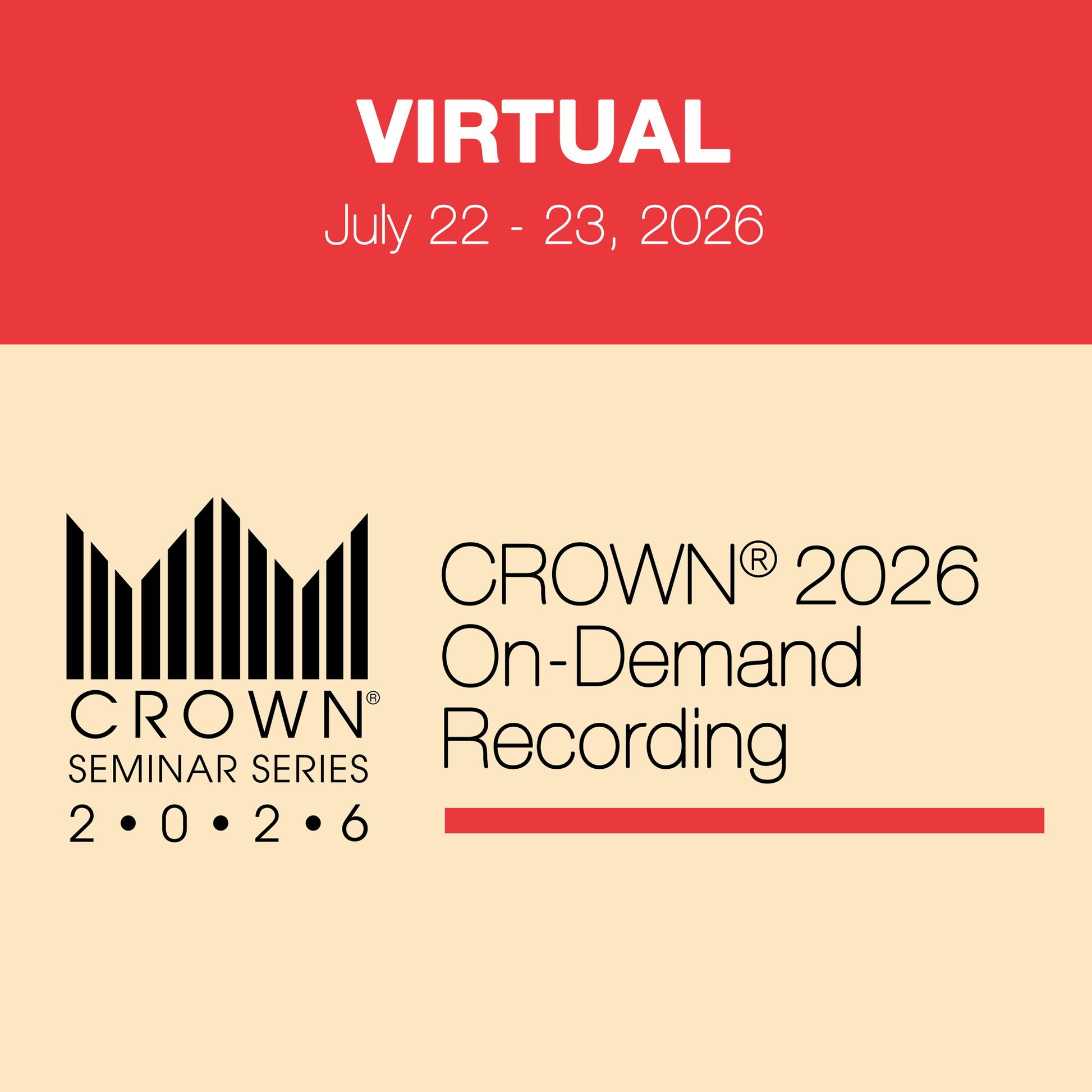 Add On: Crown® 2026 On-Demand Recording