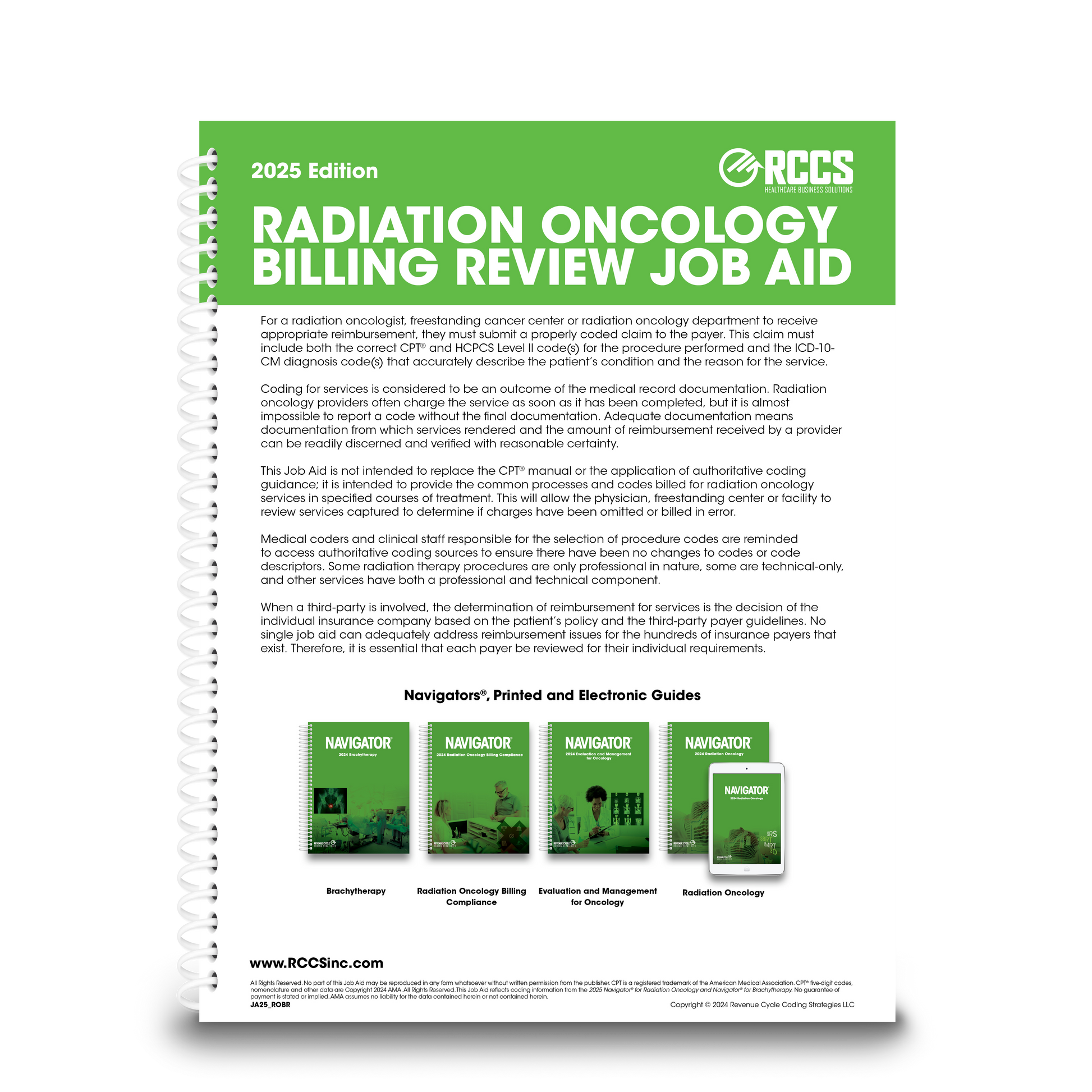 2025 eNav® Radiation Oncology Medical Coding Guide + Job Aid Bundle